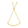 14k Yellow Gold Smooth Curved Bar and Lariat Style Bracelet