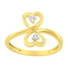 14KT Yellow Gold 1/20 ctw. Dual Heart Diamond Ring (K-L, I1-I2) - Size 7