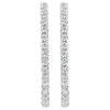 14K White Gold 2.0 Cttw Round Brilliant Cut Diamond Oblong Hinged Leverback Hoop Earrings (I-J Color, I1-I2 Clarity)