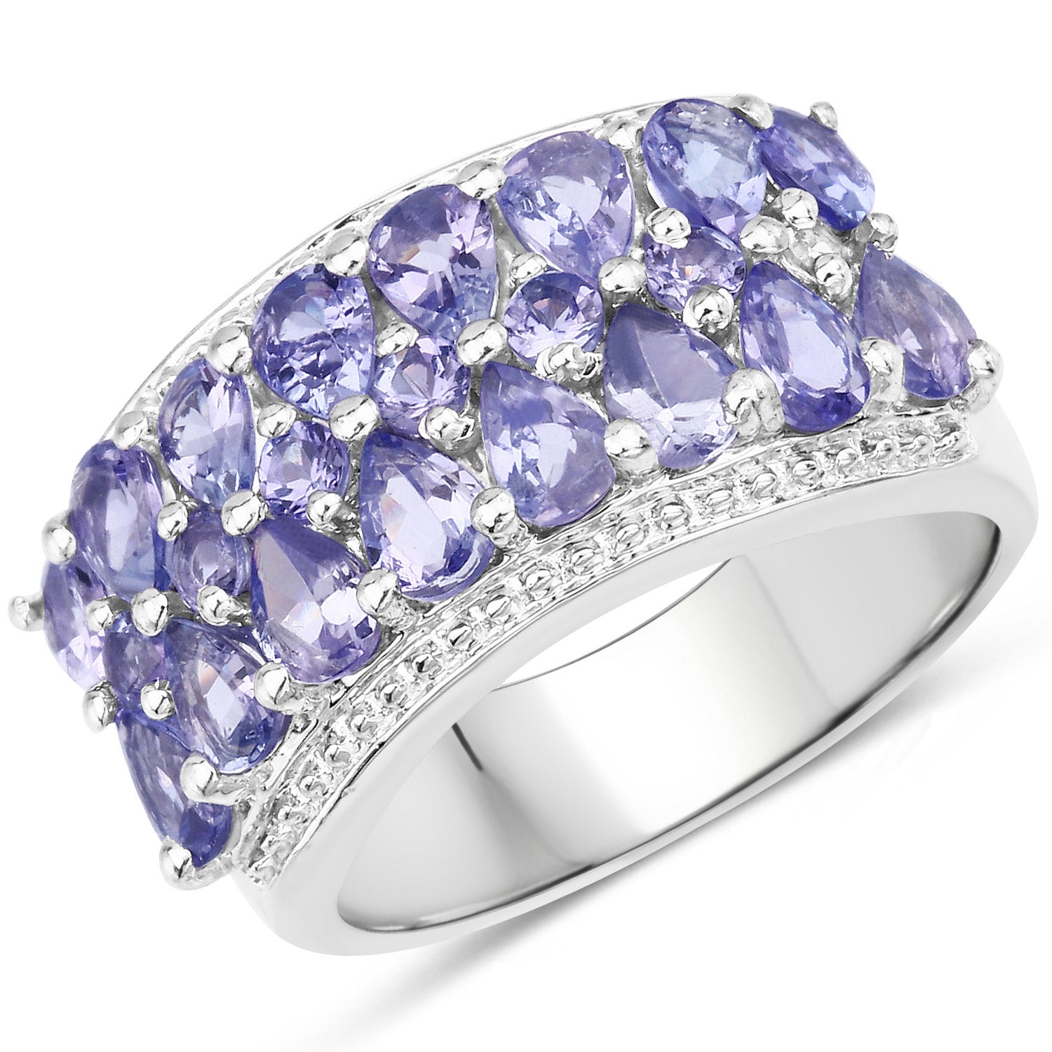 Anillo de plata esterlina .925 con tanzanita genuina de 2.59 quilates