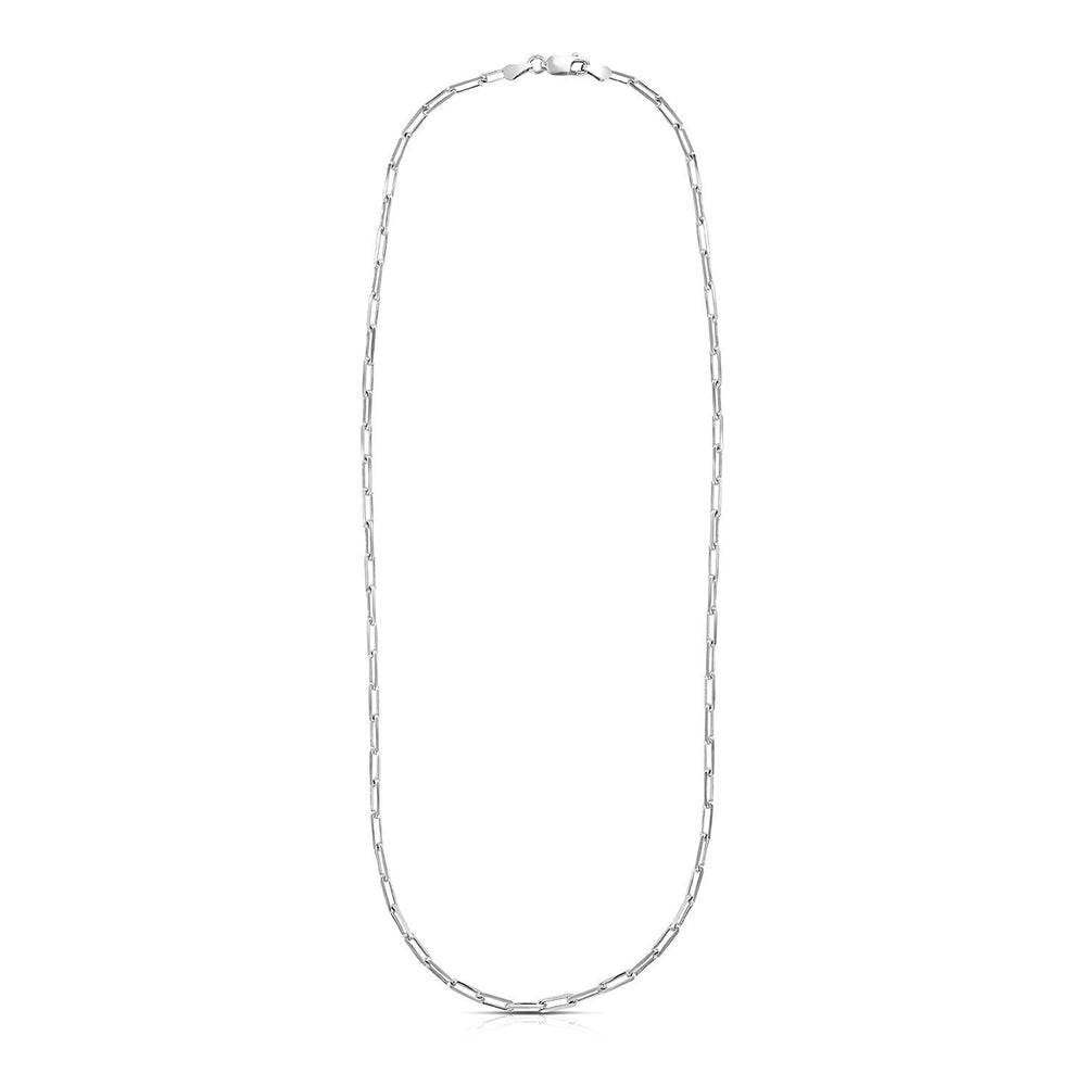 Sterling Silver Rhodium Plated Paperclip Chain (3.0 mm)