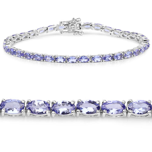 8.75 Carat Genuine Tanzanite .925 Sterling Silver Bracelet - imagen 3 de 9