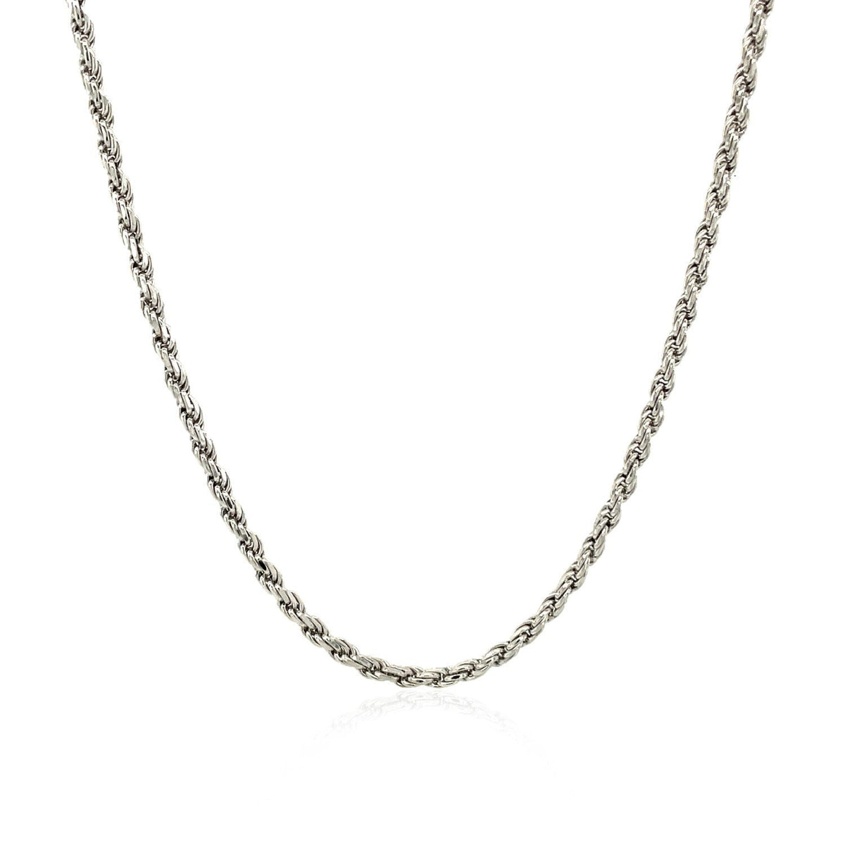 Cadena estilo cuerda de plata de ley de 1,8 mm con corte de diamante