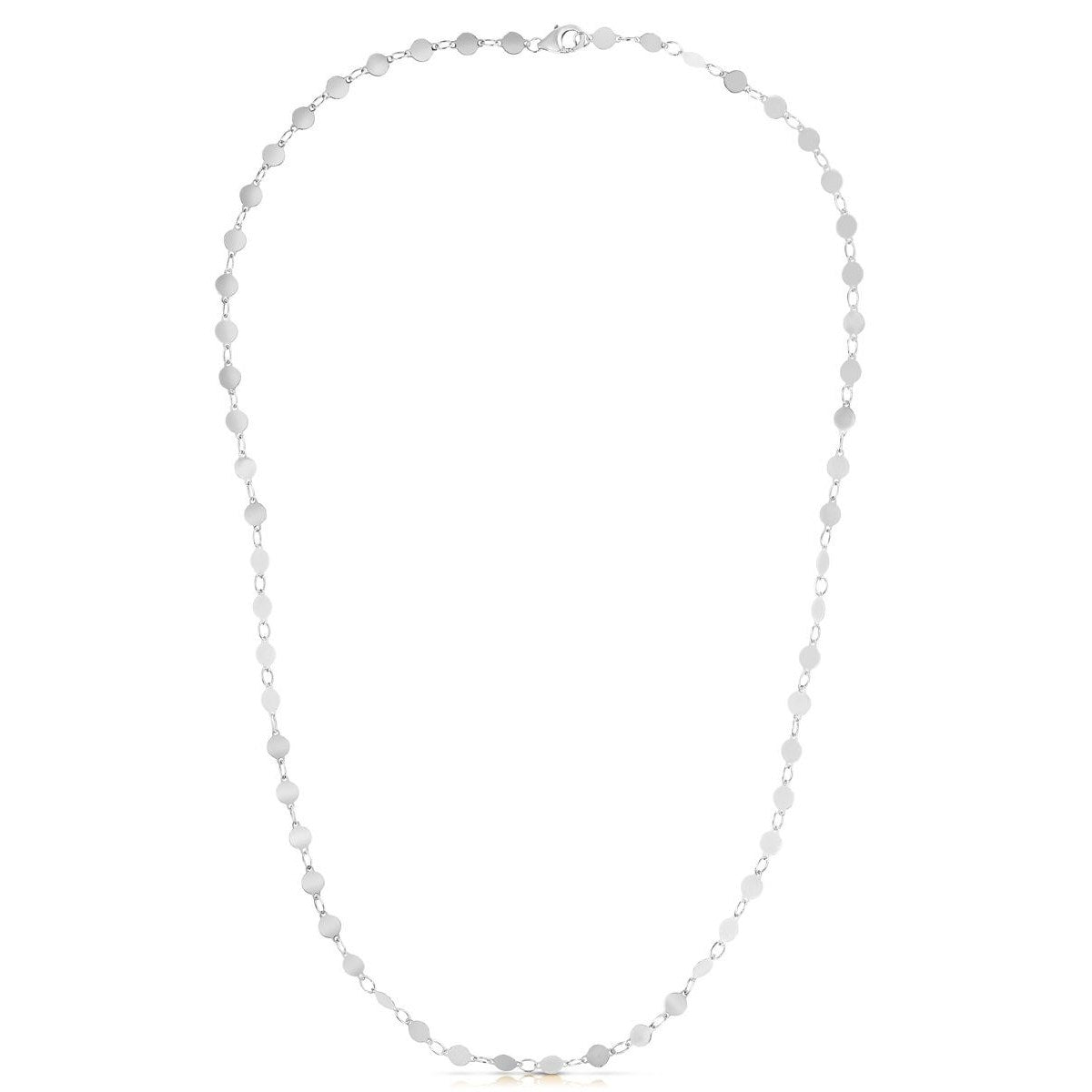 Collar de oro blanco de 14k con círculos pulidos