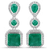 7.85 Carat Dyed Emerald .925 Sterling Silver Earrings