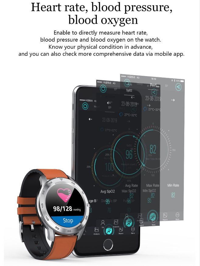 Round Smartwatch with Bluetooth Calling - Heart & Health Monitoring - Waterproof Design