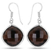 22.80 Carat Genuine Smoky Quartz .925 Sterling Silver Earrings