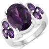 5.98 Carat Genuine Amethyst .925 Sterling Silver Ring
