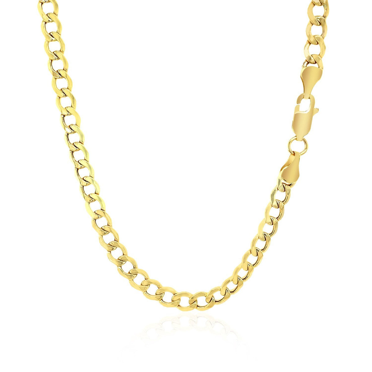 Cadena cubana de oro amarillo de 10k y 4.4mm