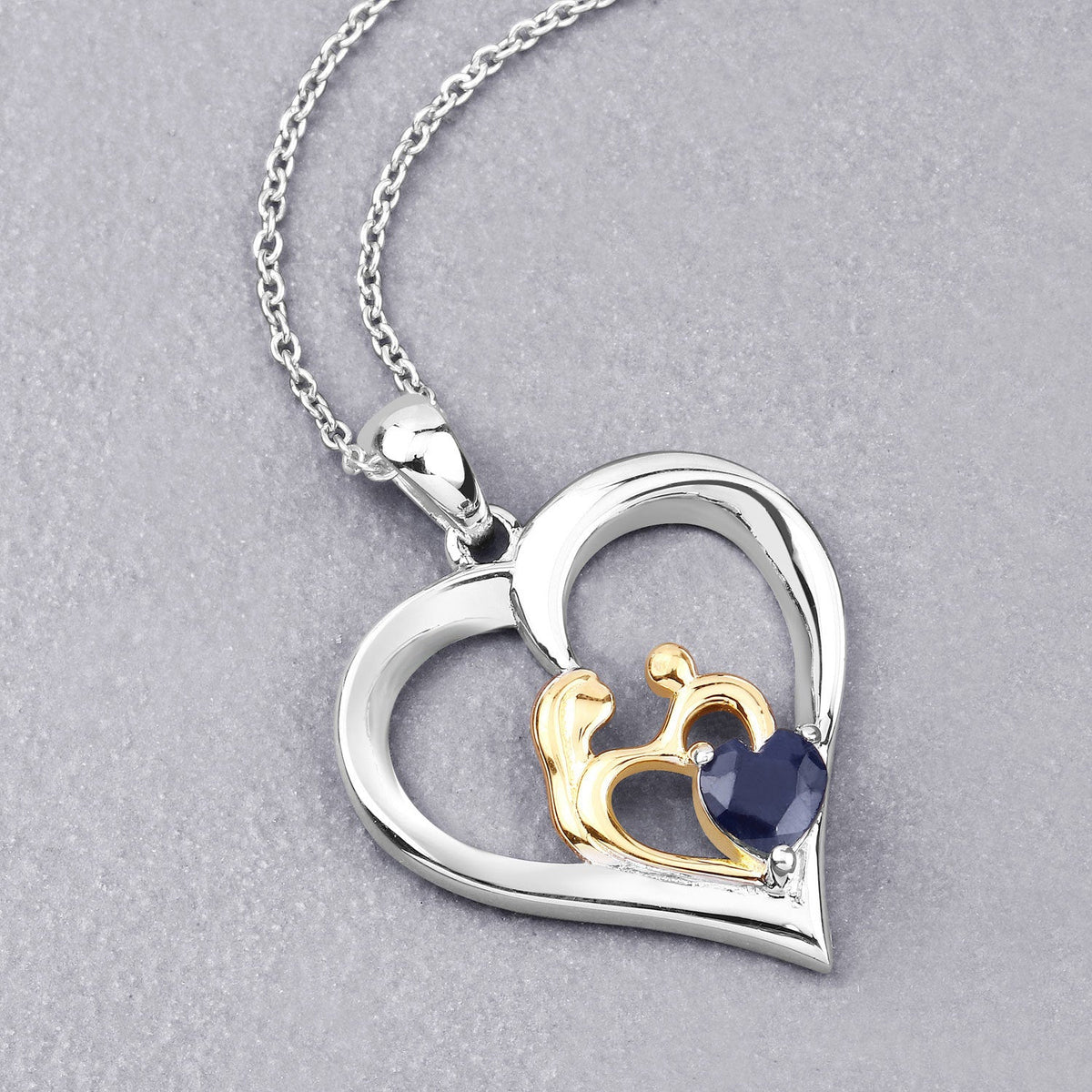 Colgante de plata de ley .925 con zafiro azul genuino de 0,50 quilates