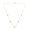 Yellow Color Plated Sterling Silver Diamond Station Necklace (1/2 cttw, K-L Color, I2-I3 Clarity)