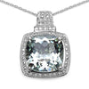 5.50 Carat Genuine Green Amethyst .925 Sterling Silver Pendant