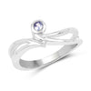0.10 Carat Genuine Tanzanite .925 Sterling Silver Ring