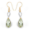14K Yellow Gold Plated 10.10 Carat Genuine Green Amethyst .925 Sterling Silver Earrings