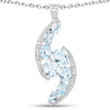 7.27 Carat Genuine Blue Topaz and White Topaz .925 Sterling Silver Pendant