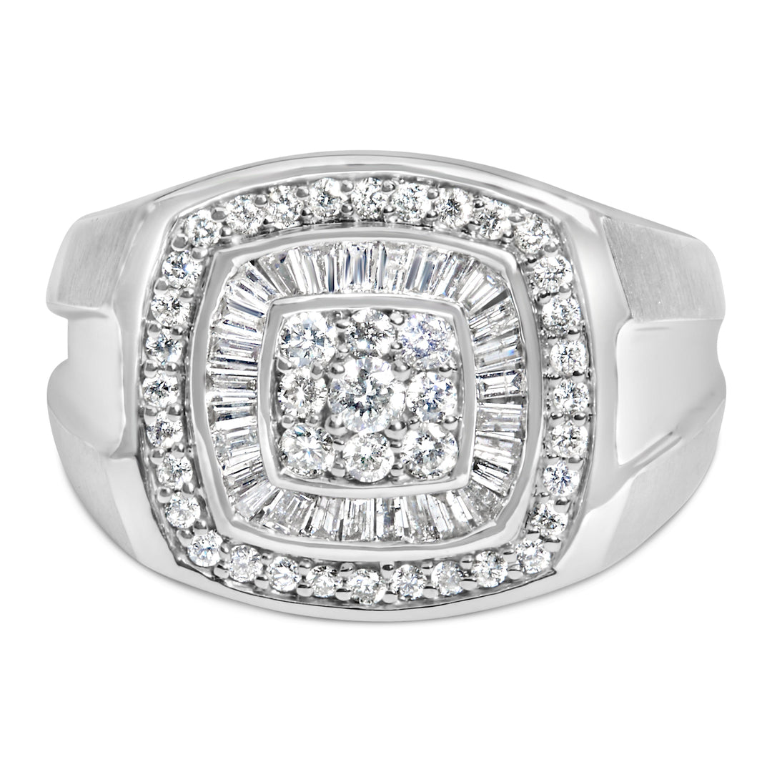 14K White Gold Men's Diamond Band Ring (1 cttw, H-I Color, SI1-SI2 Clarity)