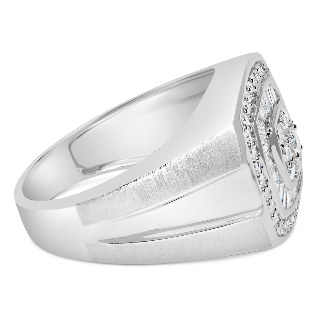 14K White Gold Men's Diamond Band Ring (1 cttw, H-I Color, SI1-SI2 Clarity)