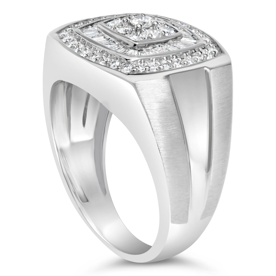 14K White Gold Men's Diamond Band Ring (1 cttw, H-I Color, SI1-SI2 Clarity)