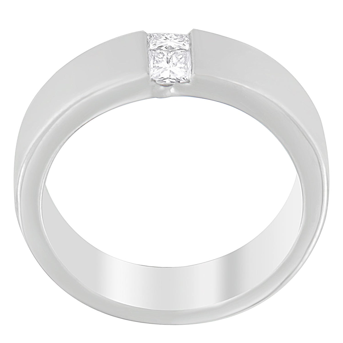 Anillo de oro blanco de 14 quilates para hombre, con diamantes de 0,25 ct.TDW, engaste de canal (G-H, VS1-VS2)