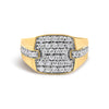 Men's 14K Yellow Gold Plated Sterling Silver 1.0 Cttw Diamond Geometric Band Ring