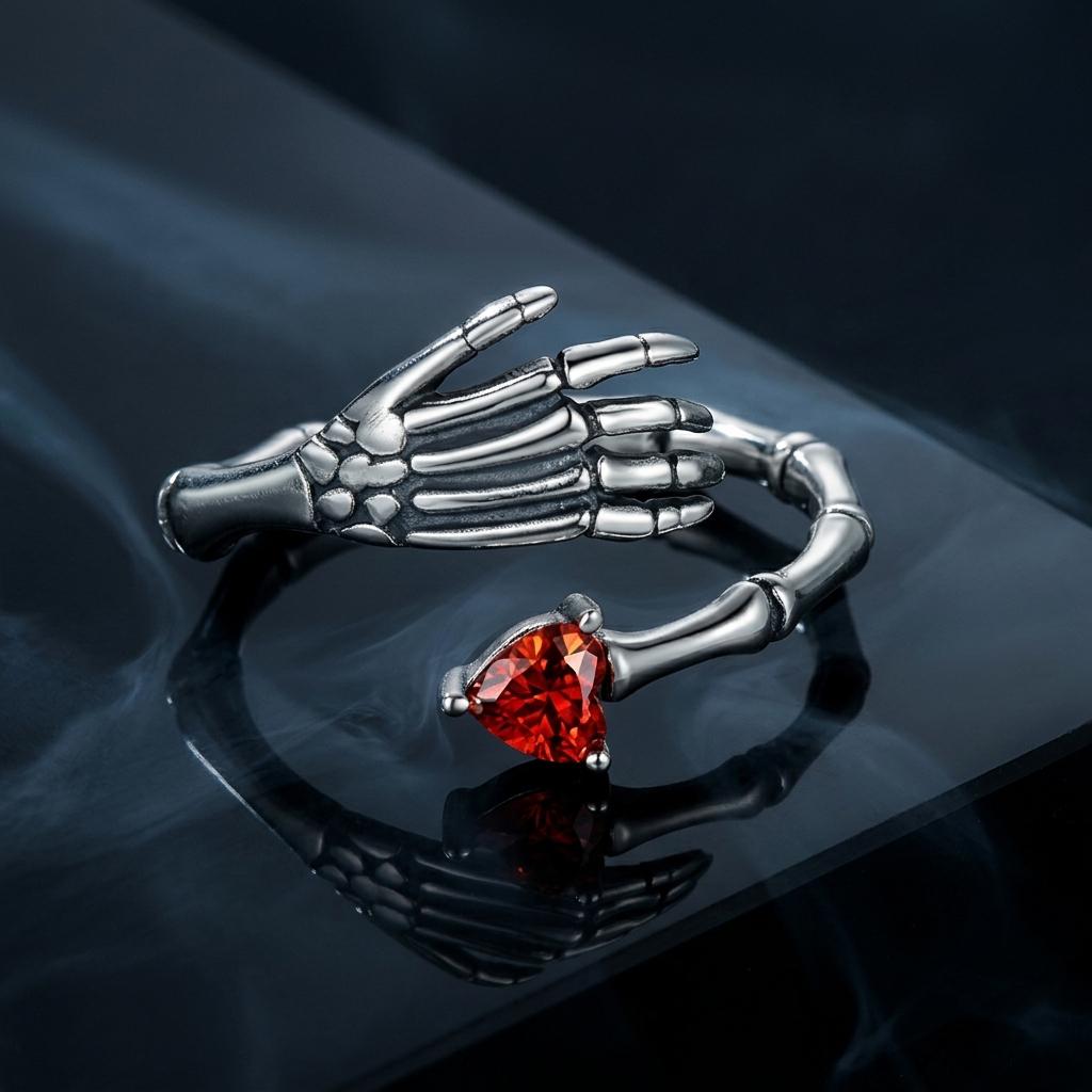 Anillo de plata de ley 925 oxidada con circonitas cúbicas y engaste pavé
