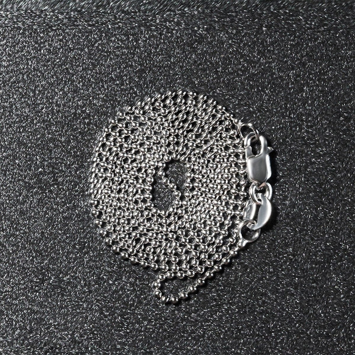 Cadena de bolas de oro blanco de 14k de 1.0mm