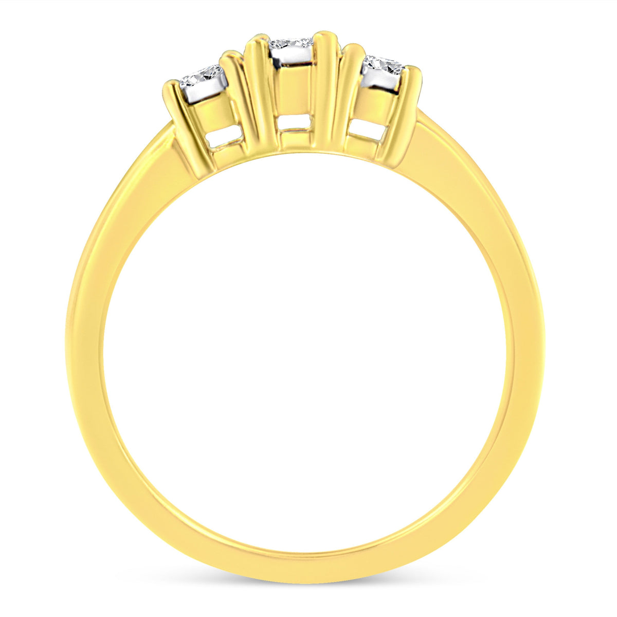 Anillo de oro amarillo de 10K con diamante de 3,0 Cttw, ocho filas, diseño envolvente, sortija llamativa (color H-I, claridad I2-I3) - Talla 7