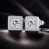 925 Sterling Silver Earrings with Pavé Setting CZ and Platinum Plating.