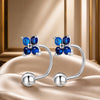 925 Sterling Silver Earrings with Pavé CZ & Platinum Plating for Women