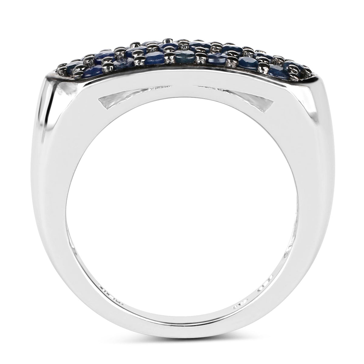 Anillo de plata de ley .925 con zafiro azul auténtico de 0.99 quilates