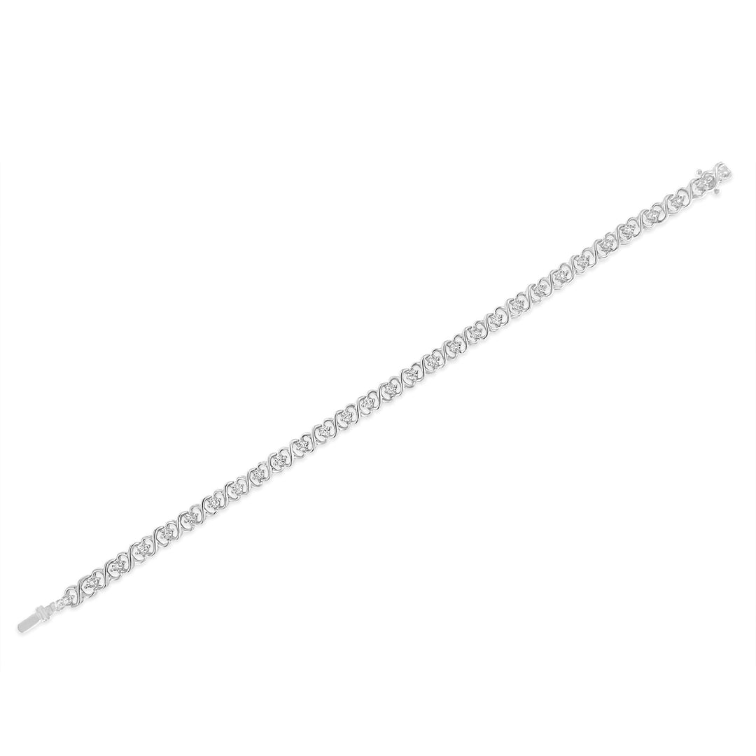 Pulsera de tenis de plata esterlina .925 con diseño de infinito y estaciones, engaste tipo miracle con 1/6 Cttw de diamante (color I-J, claridad I3) - 7.25 pulgadas