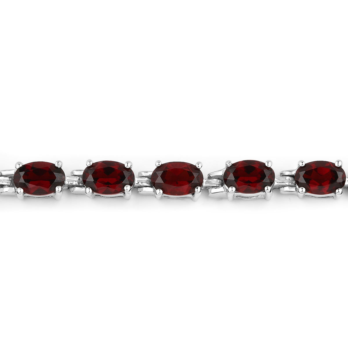 11.22 Carat Genuine Garnet .925 Sterling Silver Bracelet - imagen 3 de 6