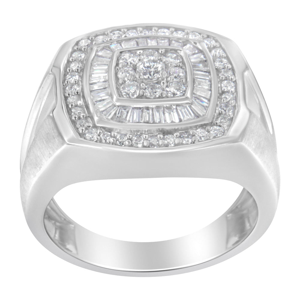 14K White Gold Men's Diamond Band Ring (1 cttw, H-I Color, SI1-SI2 Clarity)