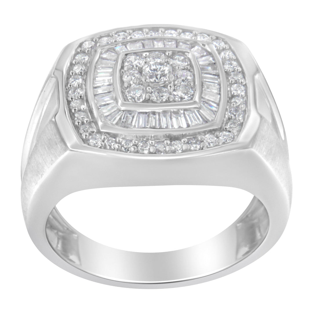 14K White Gold Men's Diamond Band Ring (1 cttw, H-I Color, SI1-SI2 Clarity)