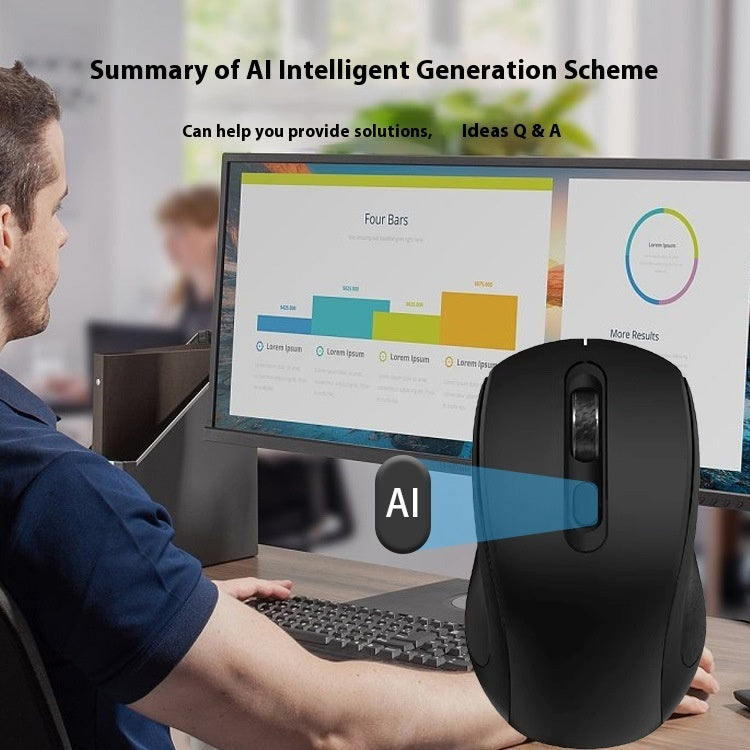 Intelligent Wireless AI Mouse – Dual Mode Precision and Versatility