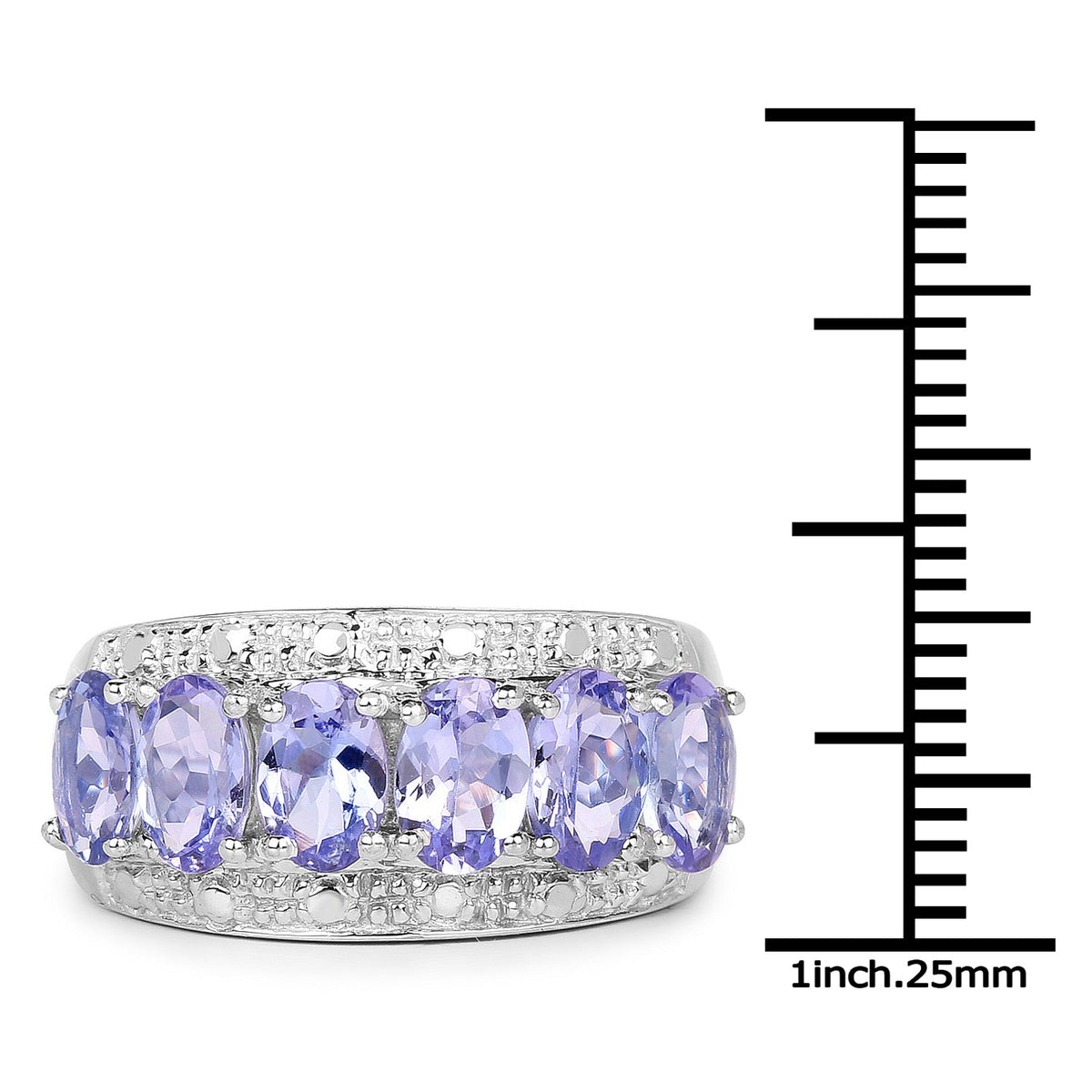 Anillo de plata de ley .925 con tanzanita genuina de 2.64 quilates