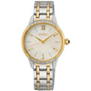 Seiko de mujer de acero inoxidable con esfera color crema