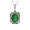 1.08ct Emerald Diamond Fashion Pendants 14KT White Gold