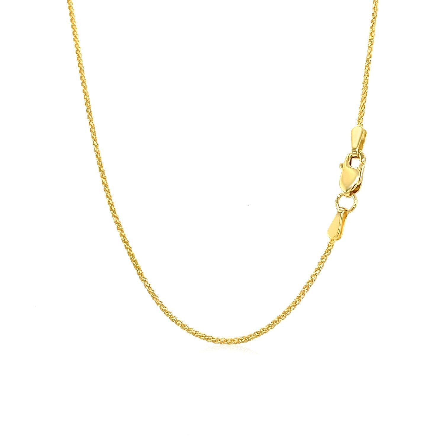 Cadena de trigo redonda de oro amarillo de 14k de 1,0mm
