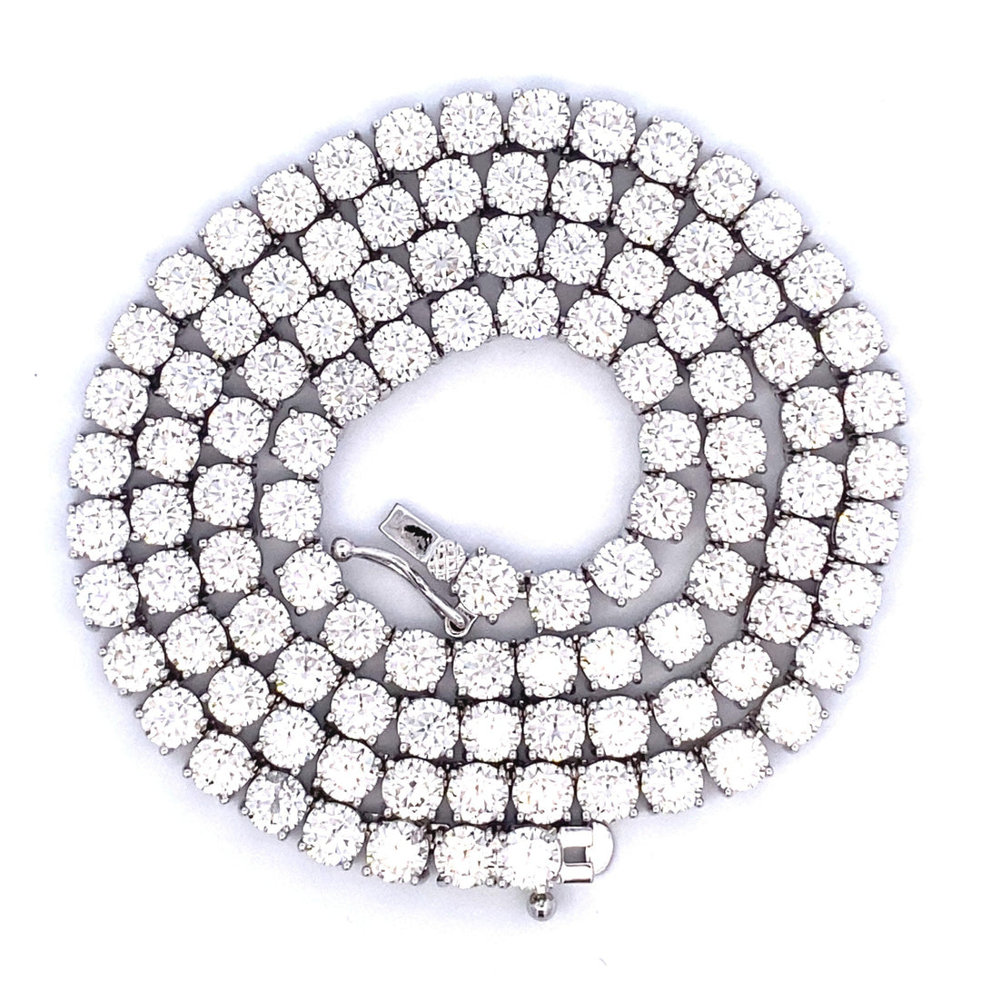 45.00ct Moissanite Tennis Necklace Sterling Silver