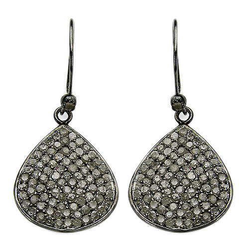 Pendientes de plata de ley .925 con diamantes auténticos de 2.61 quilates