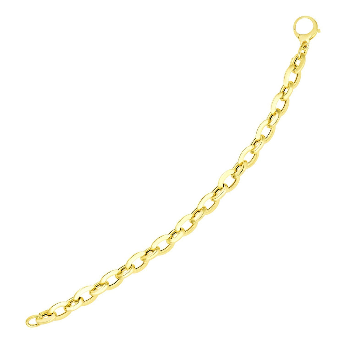 Pulsera de cadena con diseño de eslabones de oro amarillo de 14k