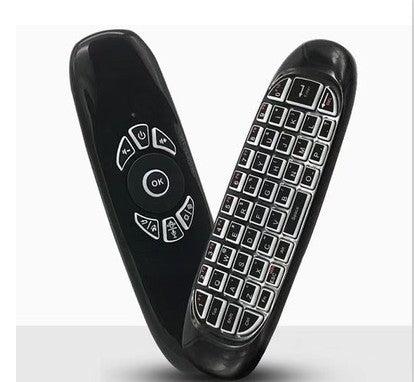 Wireless Qwerty Keyboard  - Gyroscope Air Mouse - Unique TV Remote Design - Android / Windows / Mac / Linux