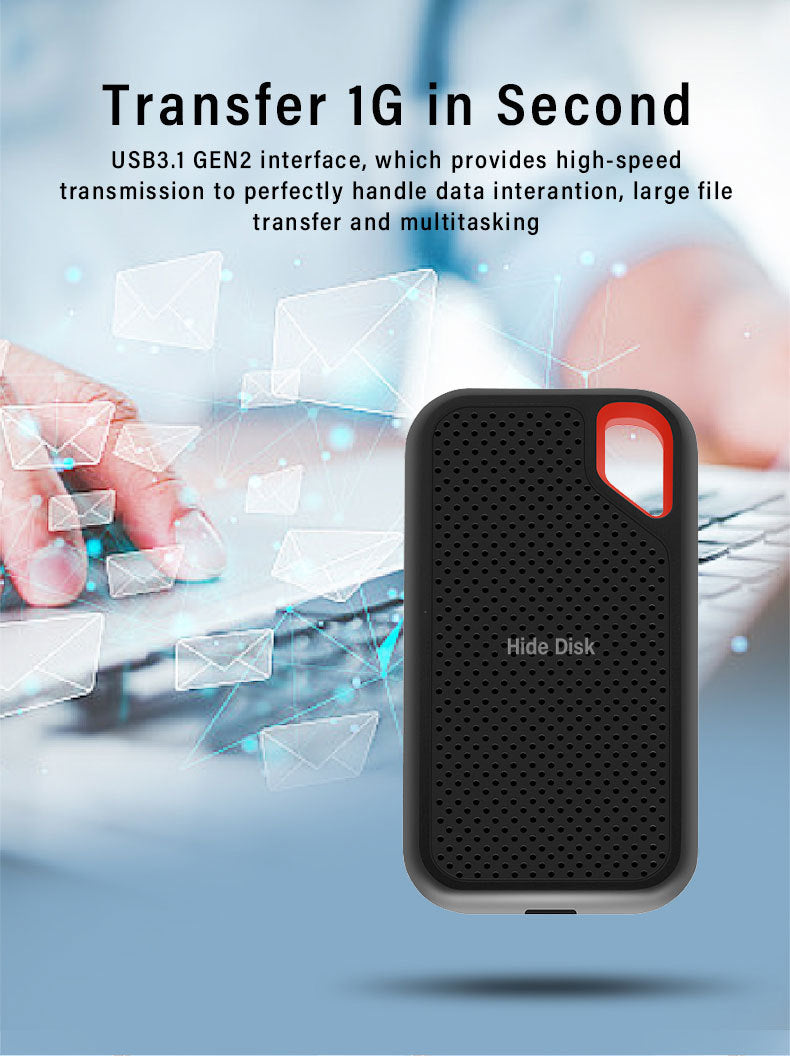 Portable SSD - High-Speed Mobile Solid State Drive with Type-C 3.1