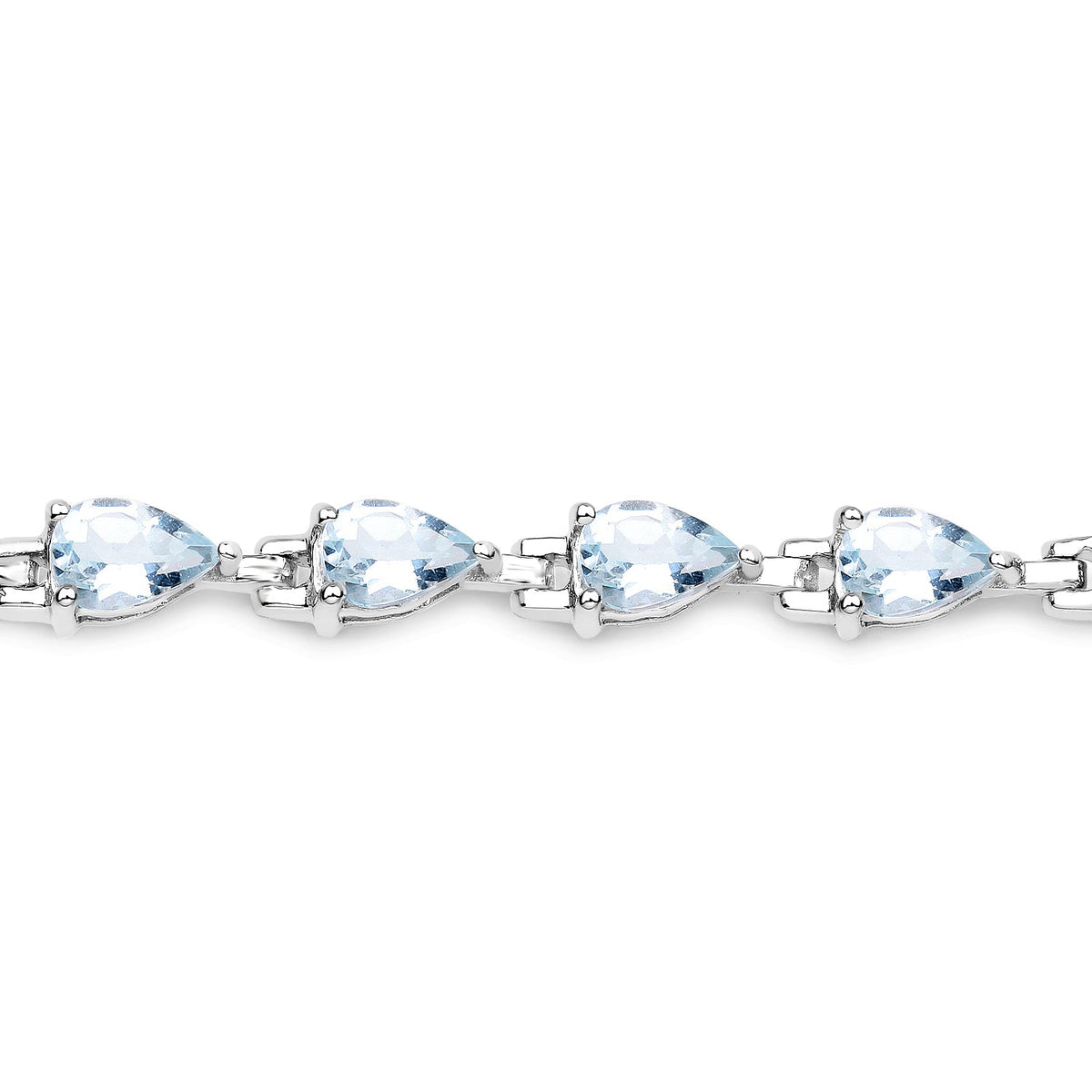 7.00 Carat Genuine Aquamarine .925 Sterling Silver Bracelet - изображение 2 из 6
