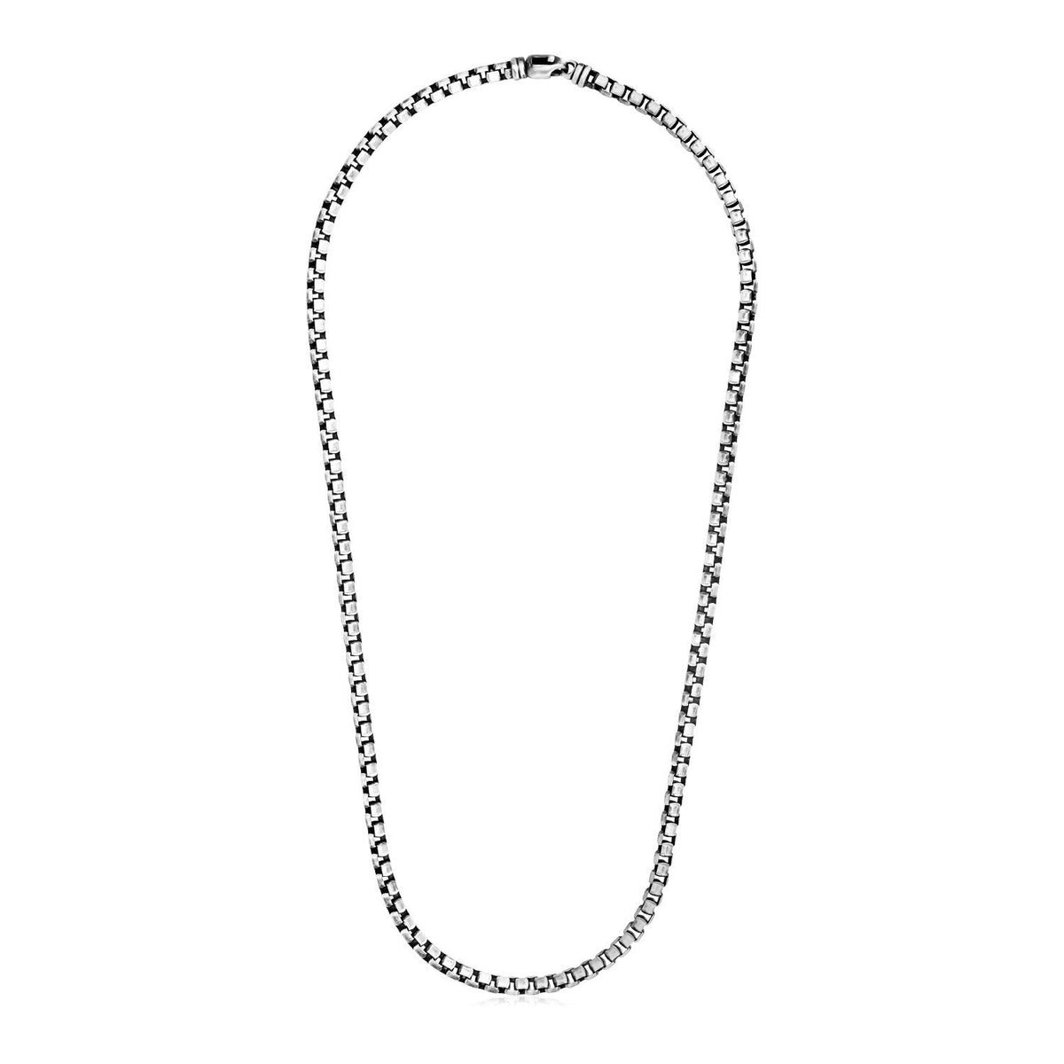 Collar de cadena redondo de plata de ley con acabado en bronce de cañón