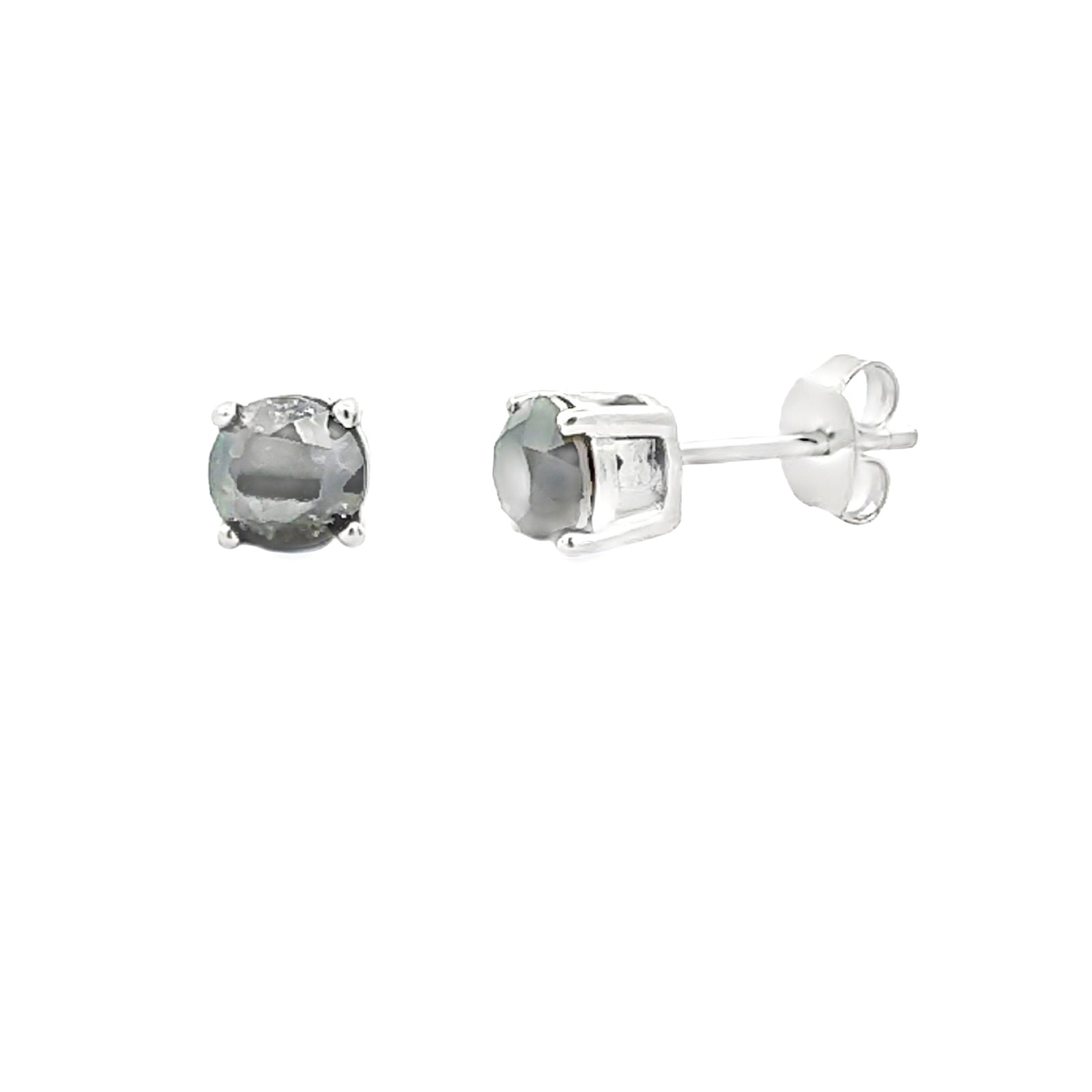 Pendientes de tuerca de plata esterlina con diamante negro de 1,50 ct
