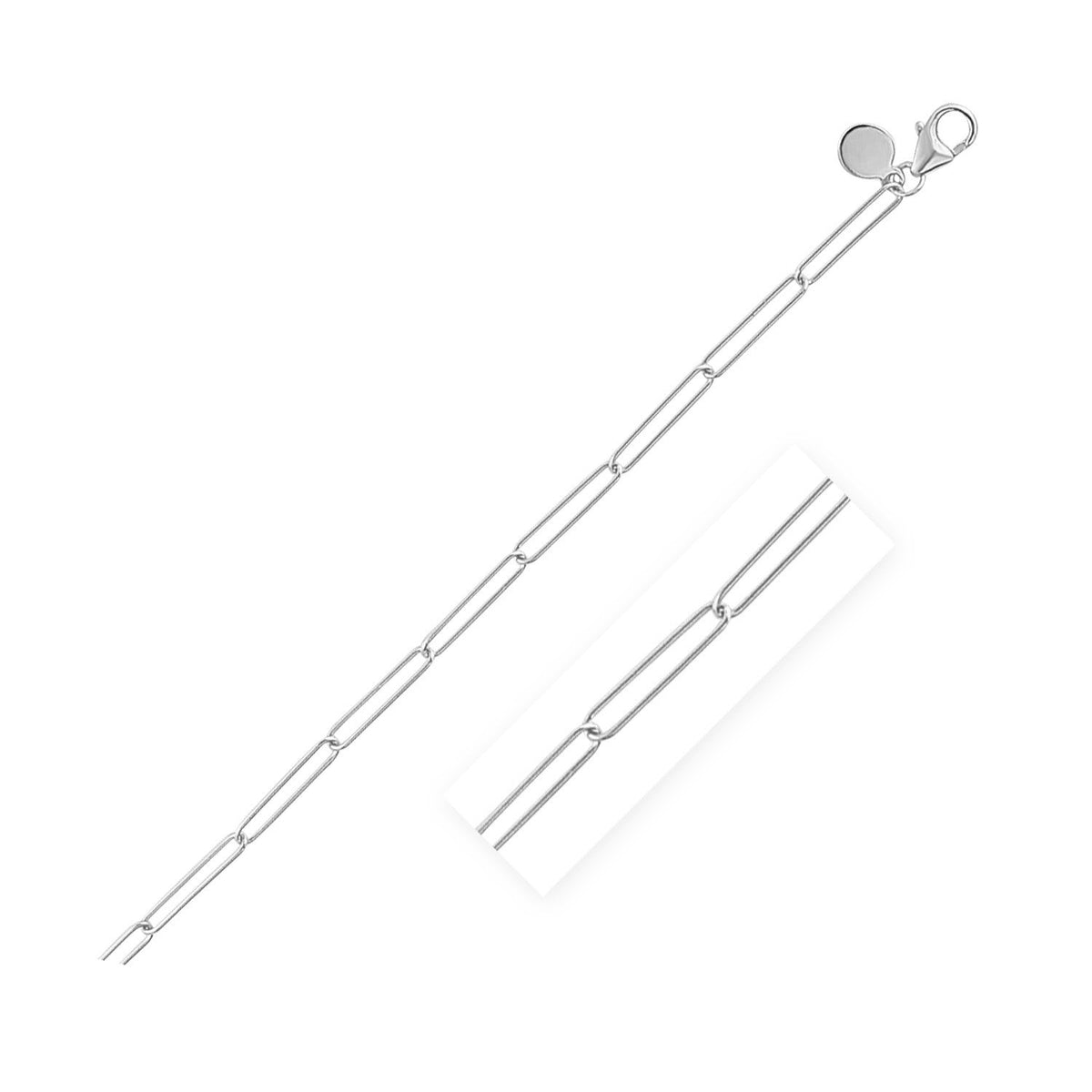 Cadena de eslabones de oro blanco de 14k (2,7 mm)