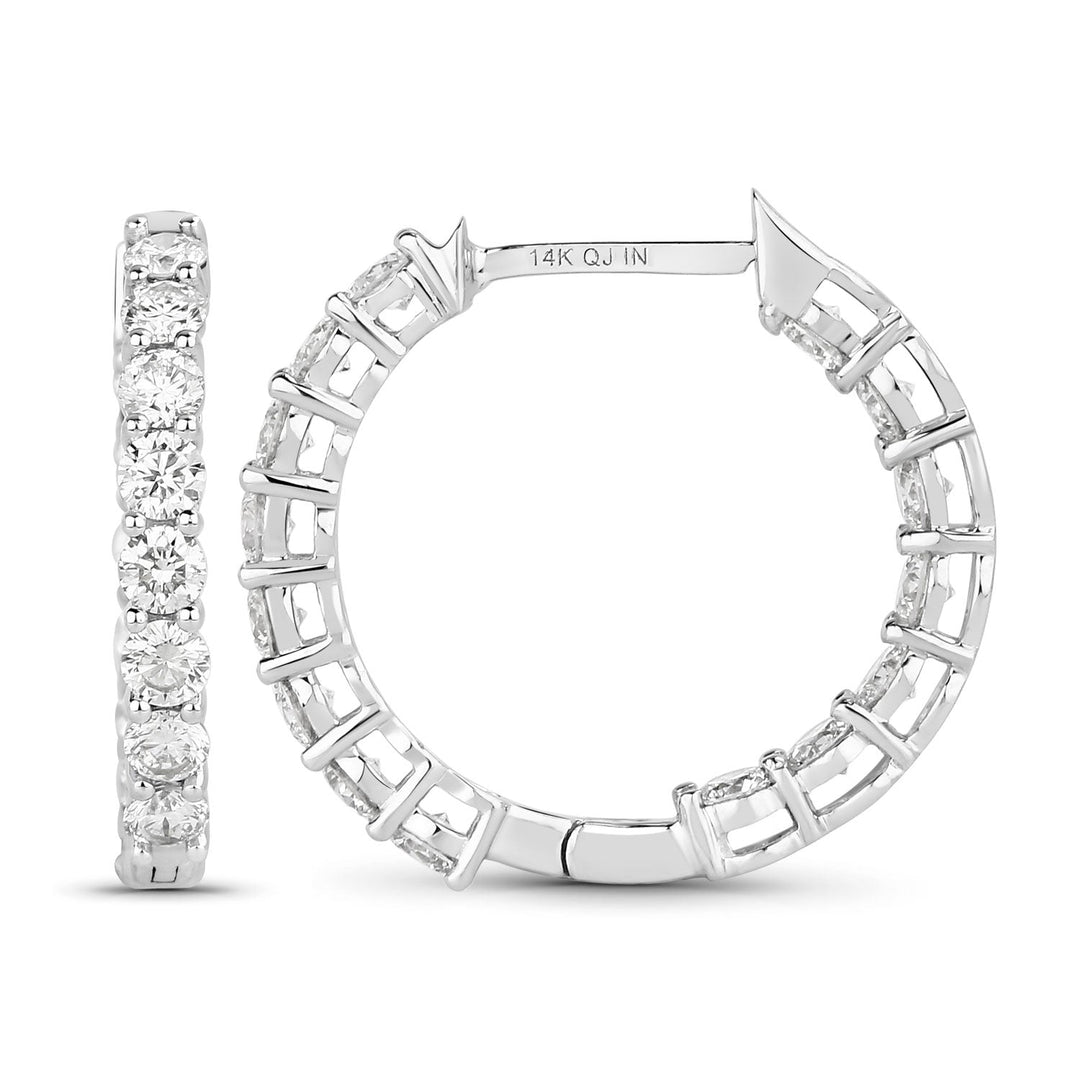 2.04 Carat Genuine Lab Grown Diamond 14K White Gold Earrings