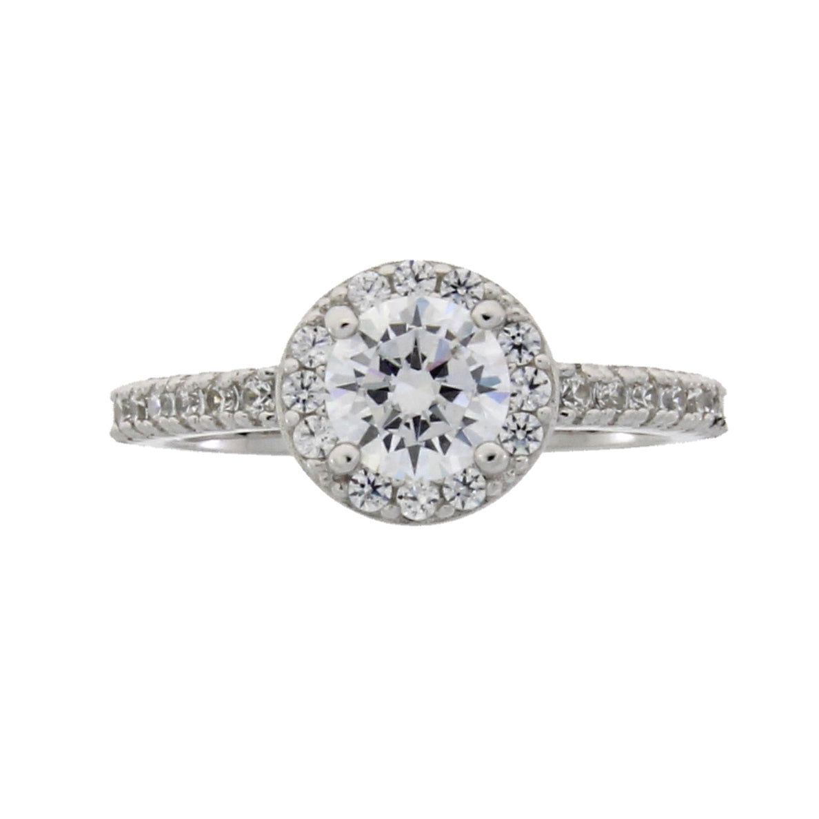 Anillo de circonita cúbica natural de plata de ley